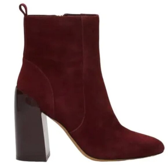 Vince Camuto Enverna Bootie Block Heel Burgundy NEW 7 US - Picture 2 of 8